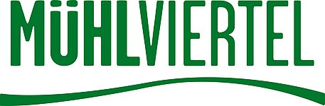 Mühlviertel Logo in grüner Schrift auf weißem Hintergrund