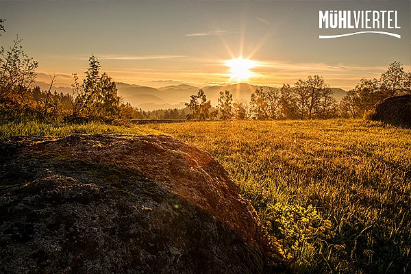 Abendstimmung im Herbst am Stoakraftweg ©TVB Mühlviertel: Kernmayer